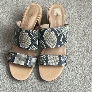 “Madewell- The Kiera Mule Sandal in Snake Embossed Leather size 9.5”